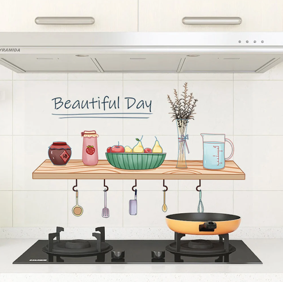giấy dán tường bếp chịu nhiệt
