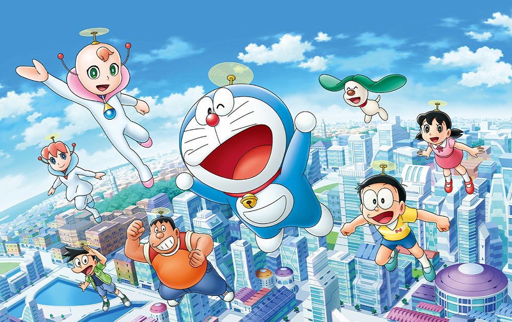 giấy dán tường doraemon