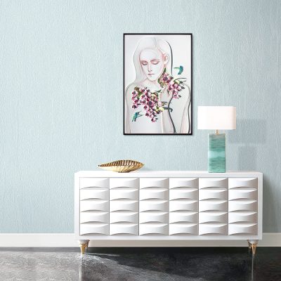 Giấy dán tường màu xanh ngọc nhạt