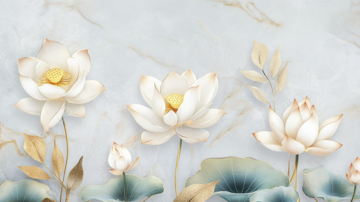 tranh dán tường hình hoa sen