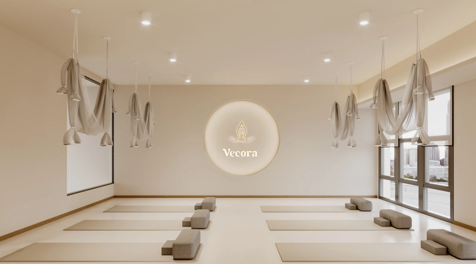tranh dán tường yoga vecora