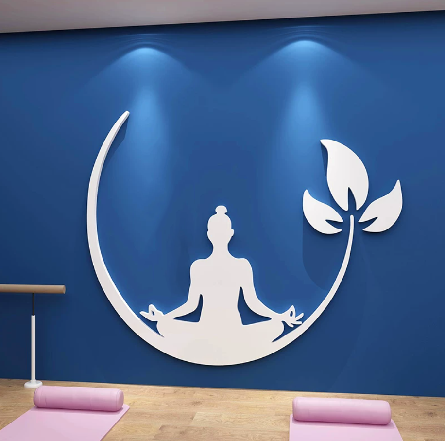 tranh dán tường yoga tại nhà