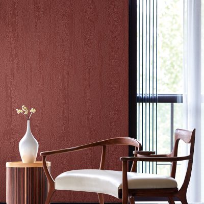 vải dán tường màu đỏ đất vân giả thác nước